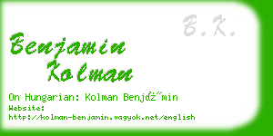 benjamin kolman business card